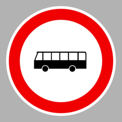 Autóbusszal behajtani tilos