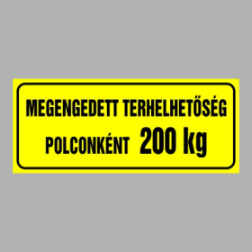 Megengedett terhelhetőség polconként (Igény szerinti súllyal)