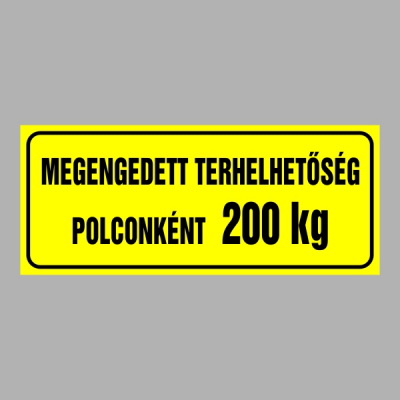 Megengedett terhelhetőség polconként (Igény szerinti súllyal)