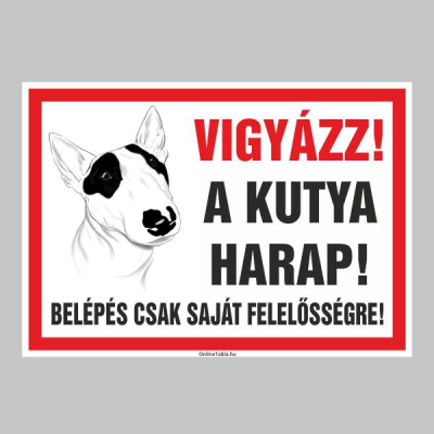 VIGYÁZZ! A KUTYA HARAP! BELÉPÉS CSAK SAJÁT FELELŐSSÉGRE!