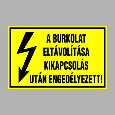 A BURKOLAT ELTÁVOLÍTÁSA KIKAPCSOLÁS UTÁN ENGEDÉLYEZETT!