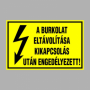 A BURKOLAT ELTÁVOLÍTÁSA KIKAPCSOLÁS UTÁN ENGEDÉLYEZETT!