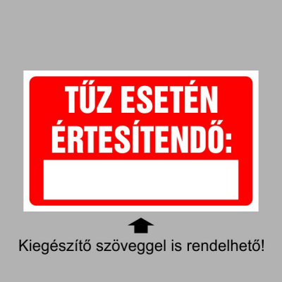 Tűz esetén értesítendő