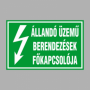 ÁLLANDÓ ÜZEMŰ BERENDEZÉSEK FŐKAPCSOLÓJA