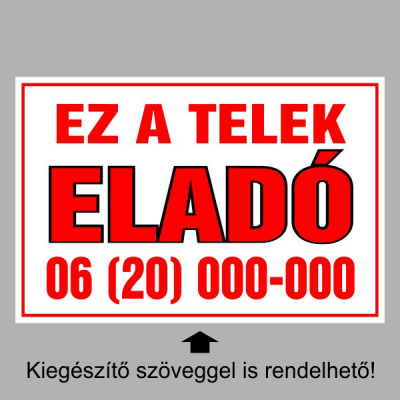 Ez a telek eladó!