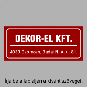 Cégtábla (Mini cégfelirat)