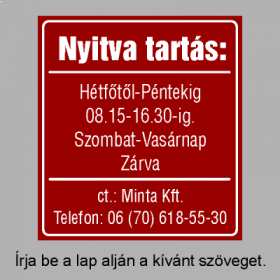 Nyitva tartás