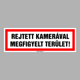 REJTETT KAMERÁVAL MEGFIGYELT TERÜLET!