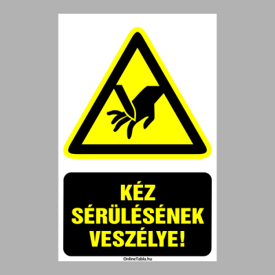 Kéz sérülésének veszélye